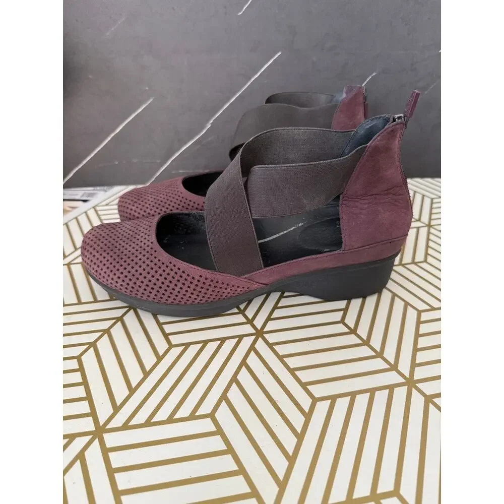 DANSKO Laura Purple Nubuck Slip On Back Zip Wedge | Size 41